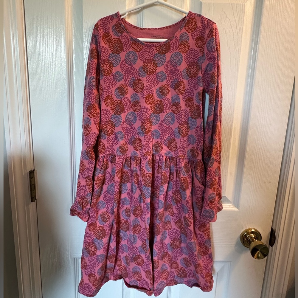 Garnet Hill Pink and Purple Patterned Kids Dress